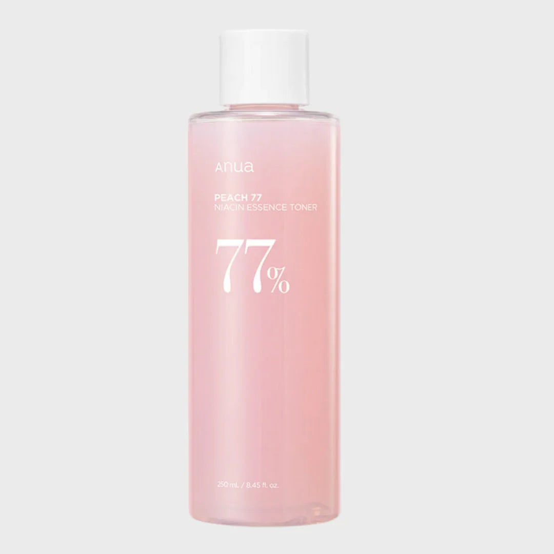 Anua Peach 77 Niacin Essence Toner 250ml pink bottle Korean skincare product