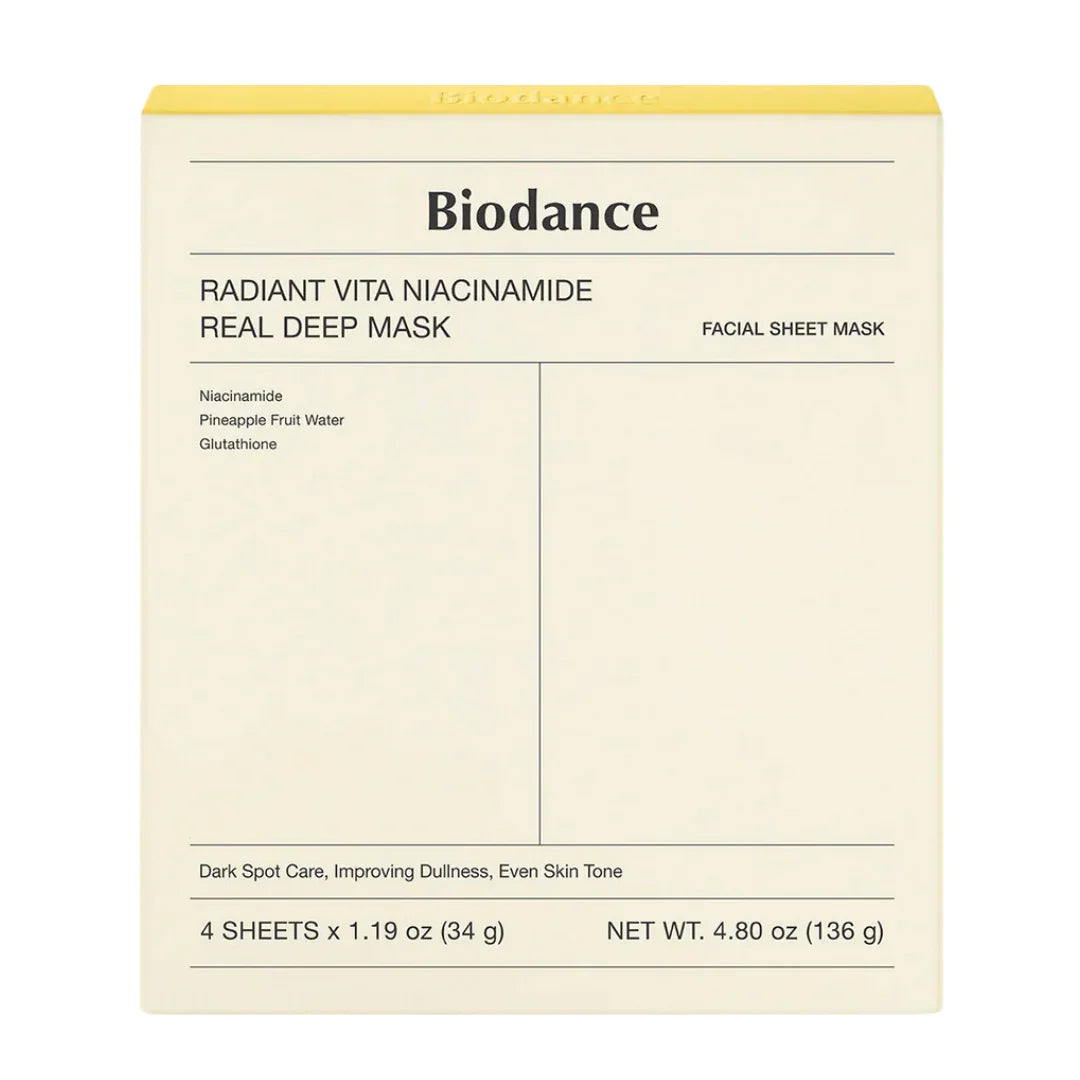 BIODANCE Radiant Vita Niacinamide Real Deep Mask 4*34g
