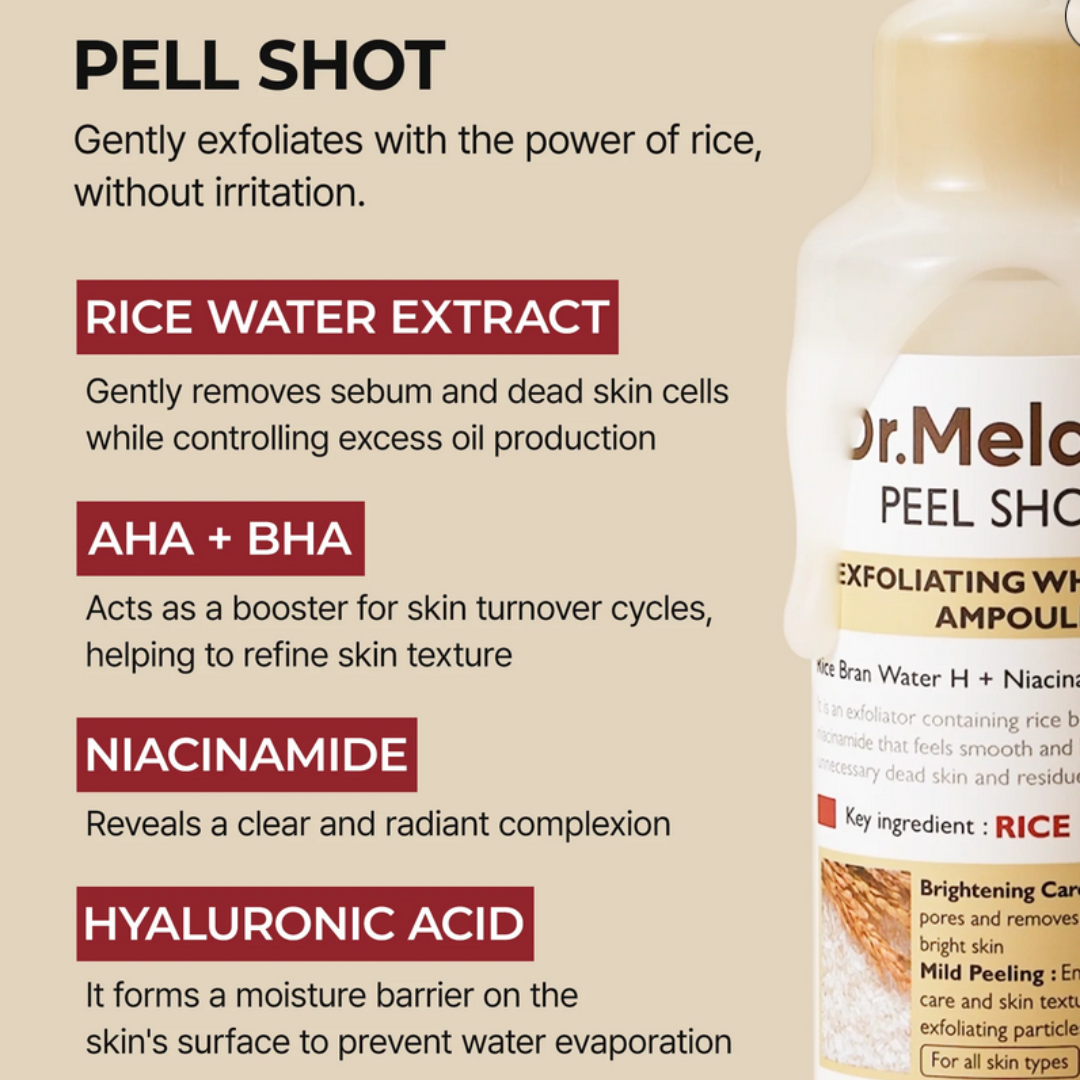 Dr.Melaxin Peel Shot Exfoliant White Rice Ampoule 80ml