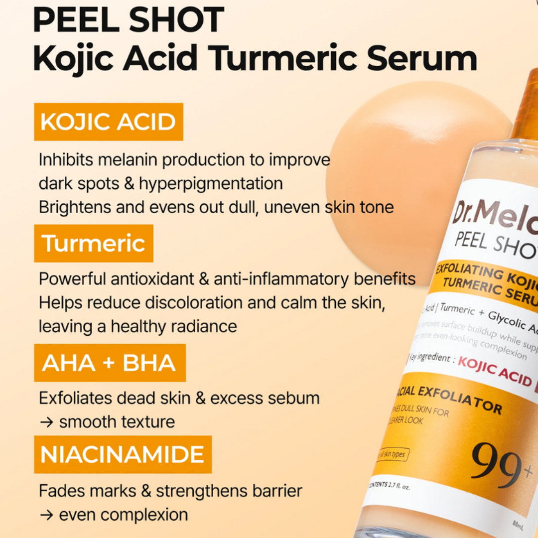 Dr.Melaxin Peel Shot Exfoliating Kojic Acid Turmeric Serum 80ml