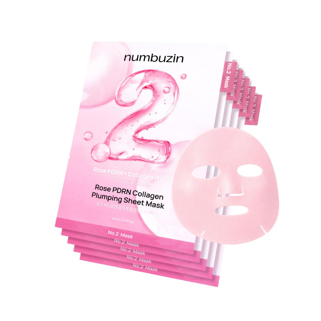 Numbuzin No.2 Rose PDRN Collagen Plumping Sheet Mask 5Pcs
