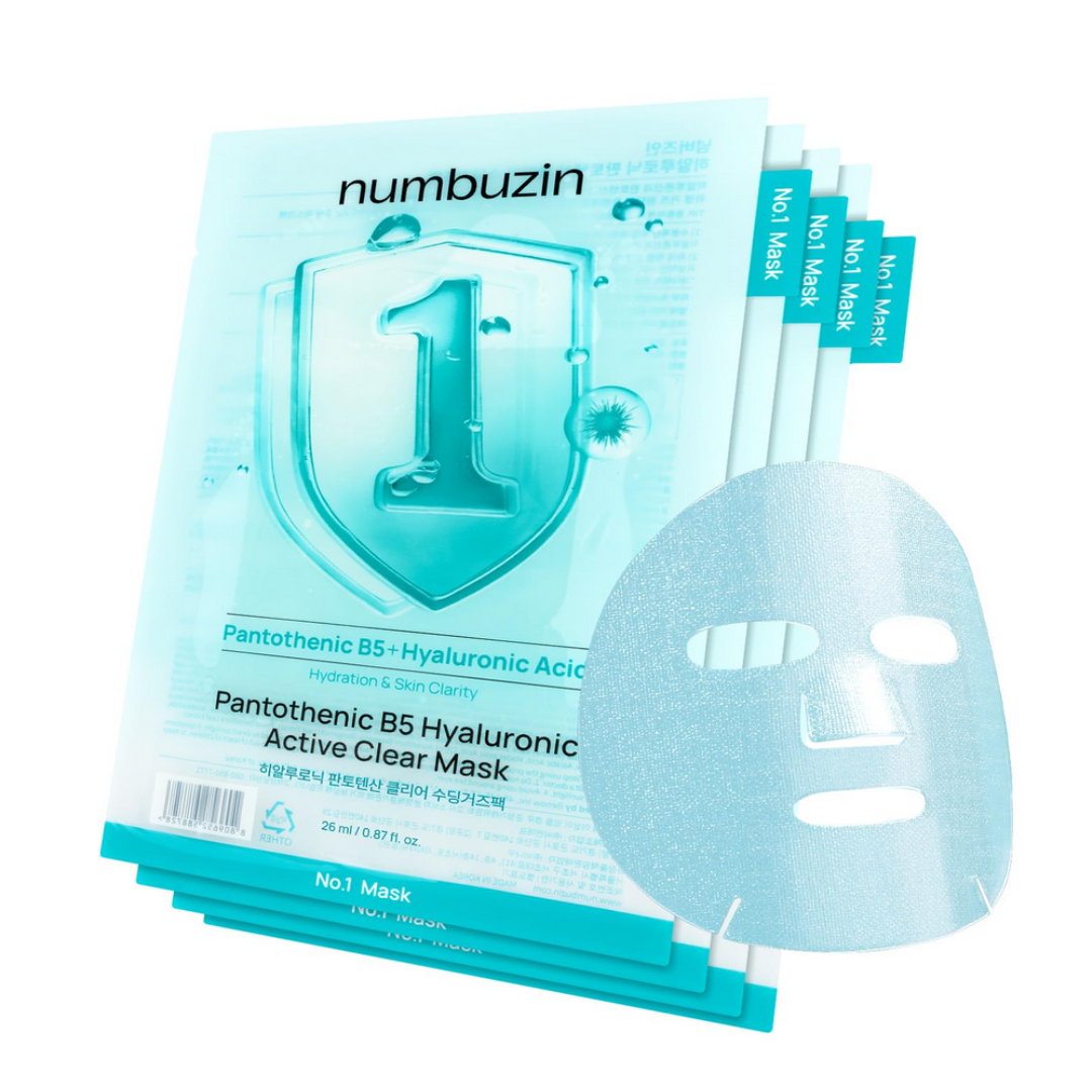 Numbuzin No.1 Pantothenic B5 Hyaluronic Active Clear Sheet Mask 5Pcs