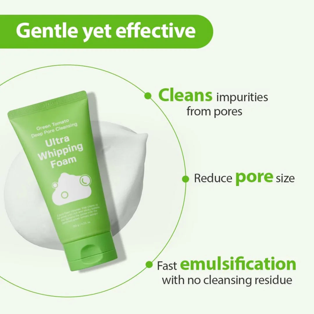 Sungboon Editor Green Tomato Deep Pore Cleansing Ultra Whipping Foam 120g
