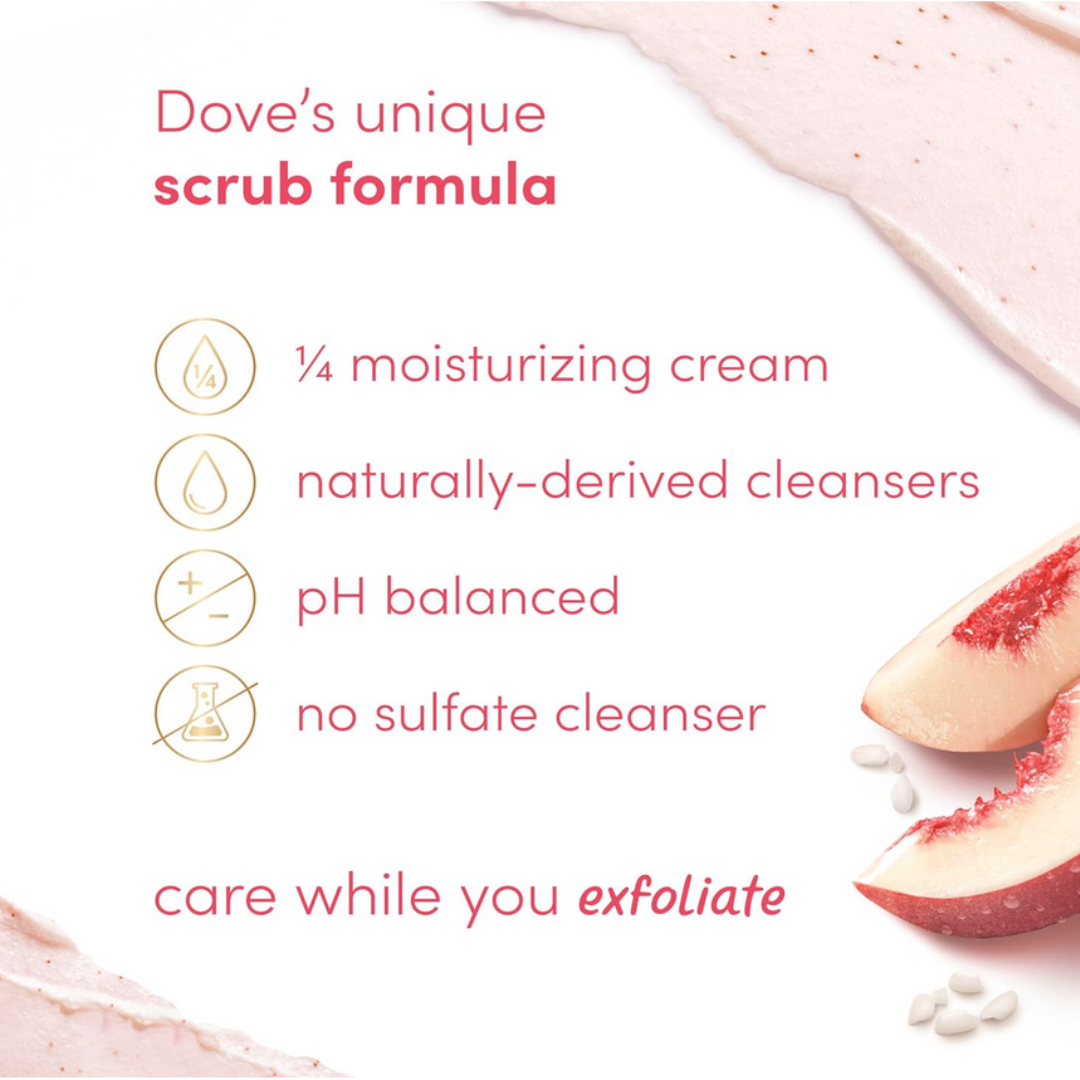 Dove Body Scrub White Peach &amp; Crushed Rice 298g
