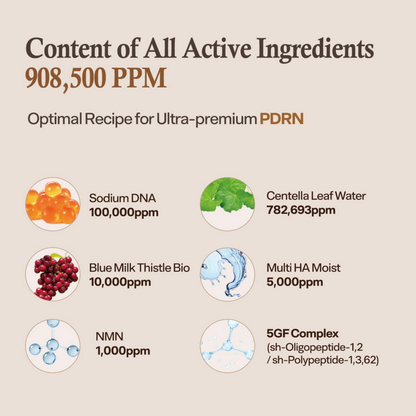 HEVEBLUE Salmon Caring Centella New Pair PDRN Booster 100,000 Shot Essence 1 pc