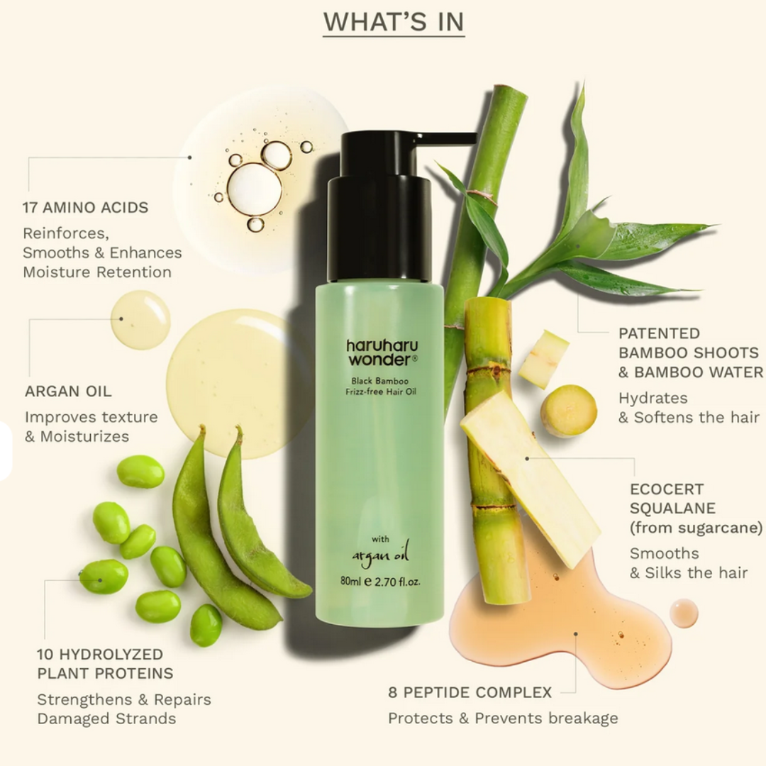 Haruharu Wonder Black Bamboo Frizz-Free Hair Oil 80ml