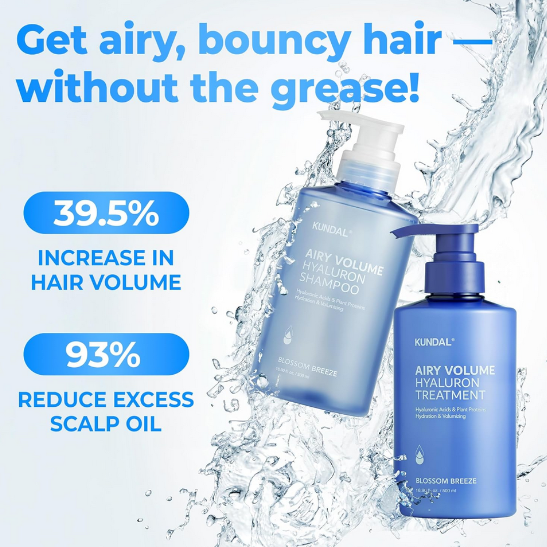 KUNDAL Hyaluron Airy Volume Shampoo and Treatment Set 2X300ml