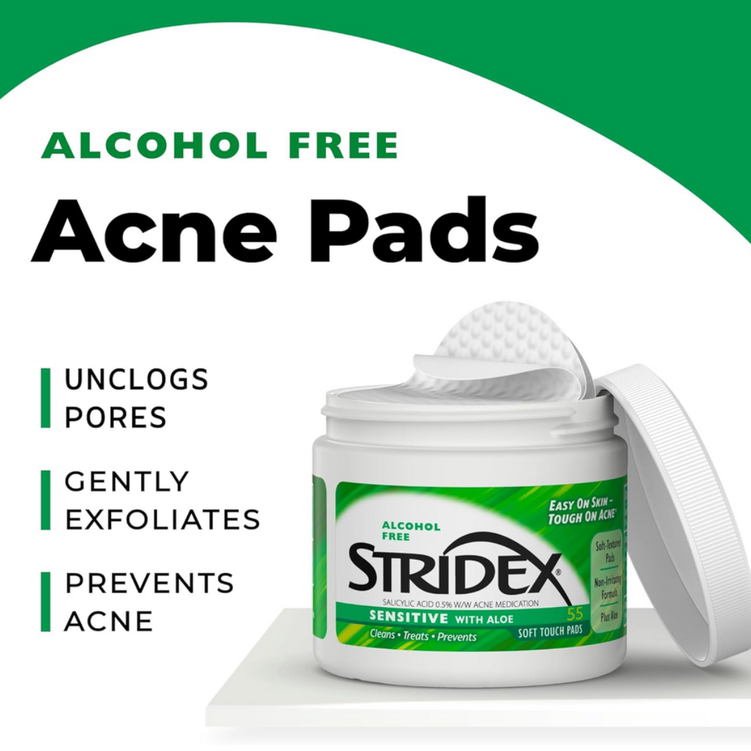 Stridex Medicated Acne Pads Sensitive with Alo 55 Pads