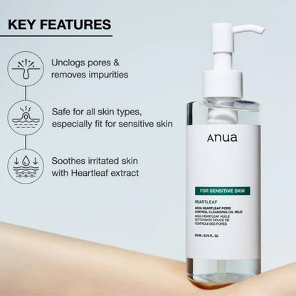 ANUAHeartleaf Pore Control Cleansing Oil Mild 200mlMood Arabia8809640735028