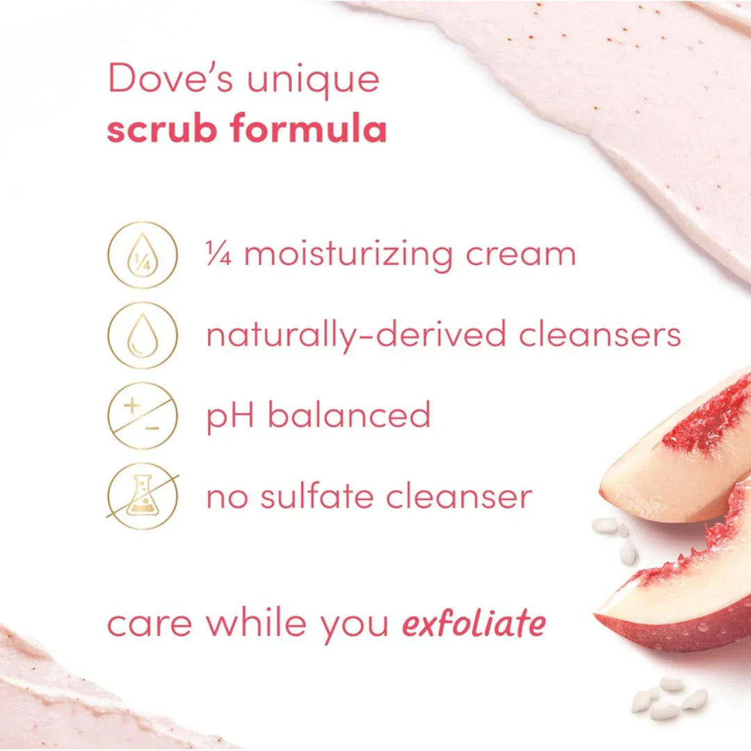DOVEDove Body Scrub White Peach &amp; Crushed Rice 298gMood Arabia