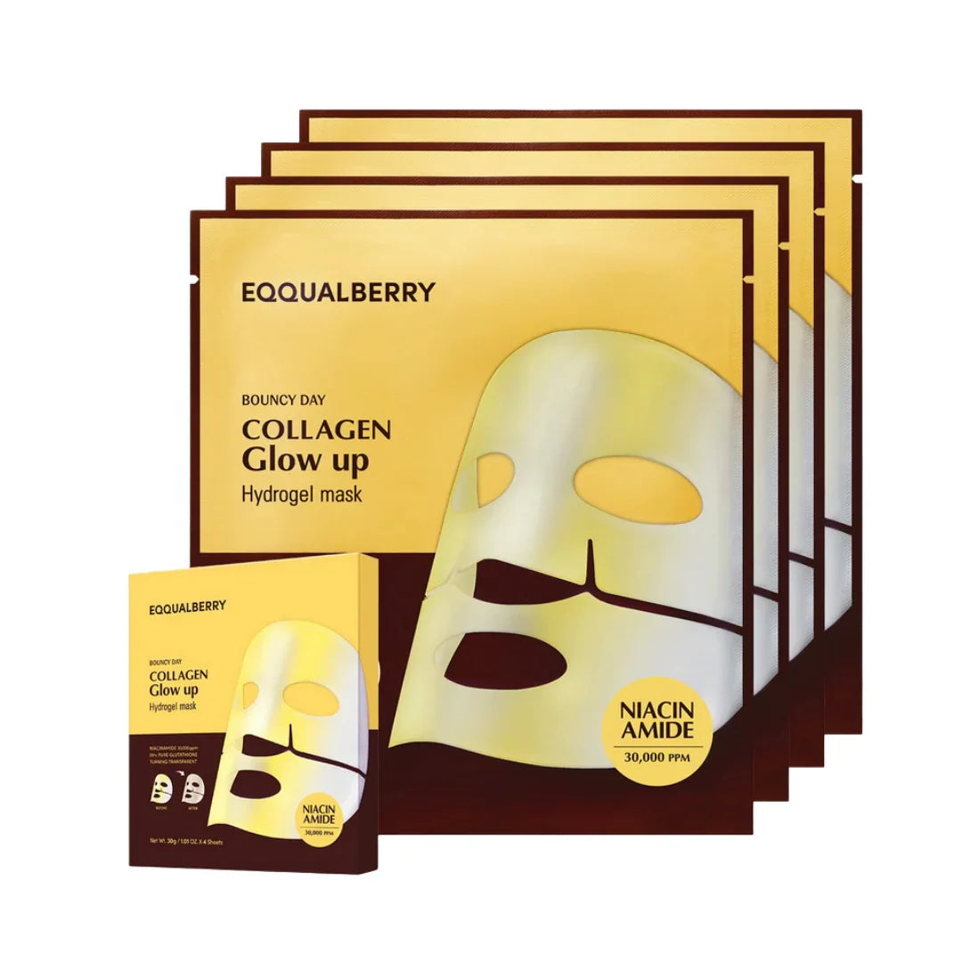 EQQUALBERRYEQQUALBERRY Collagen Glow up Hydrogel Mask Set 4*30gMood Arabia