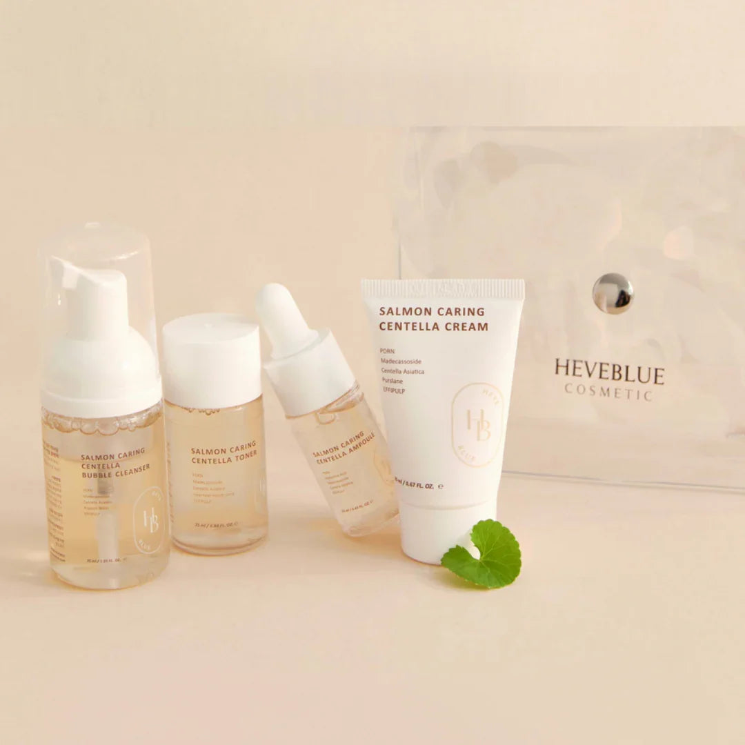 HEVEBLUEHEVEBLUE Salmon Caring Centella Special Travel Kit BagMood Arabia