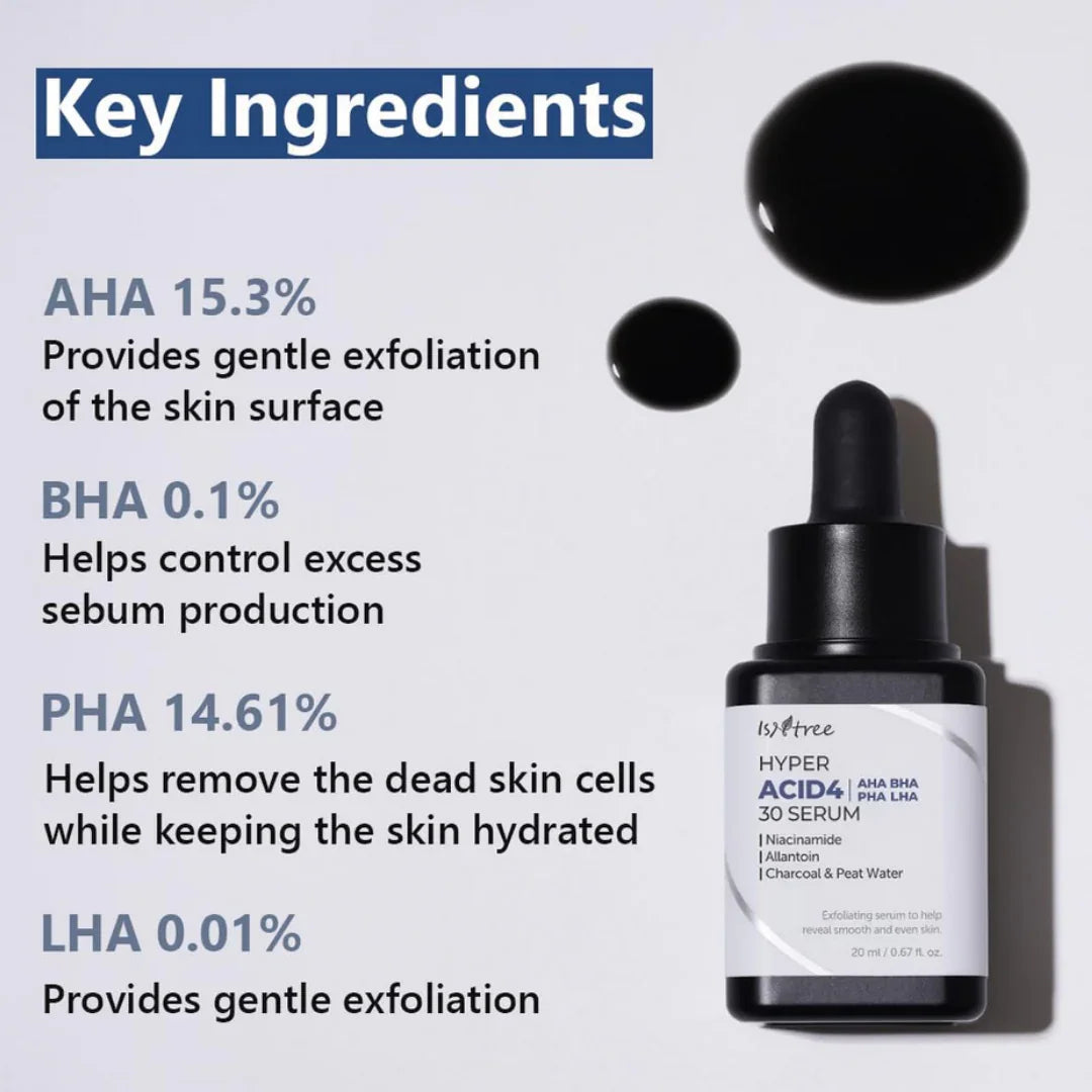 IsntreeISNTREE Hyper Acid 4 (AHA BHA PHA LAH) 30 Serum 20mlMood Arabia