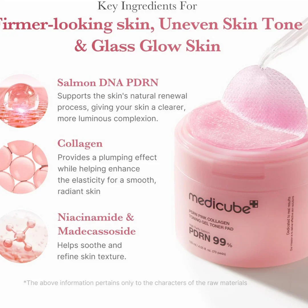 MedicubeMedicube PDRN Pink Collagen Toning Gel Toner Pad 70pcsMood Arabia