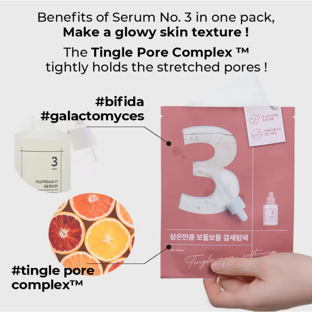 NumbuzinNo.3 Tingle-Pore Softening Sheet Mask 1PcMood Arabia8809652580272