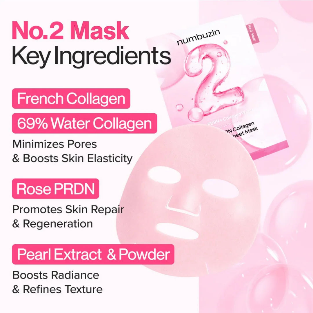 NumbuzinNumbuzin No.2 Rose PDRN Collagen Plumping Sheet Mask 5PcsMood Arabia