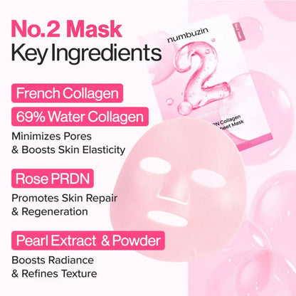NumbuzinNumbuzin No.2 Rose PDRN Collagen Plumping Sheet Mask 5PcsMood Arabia