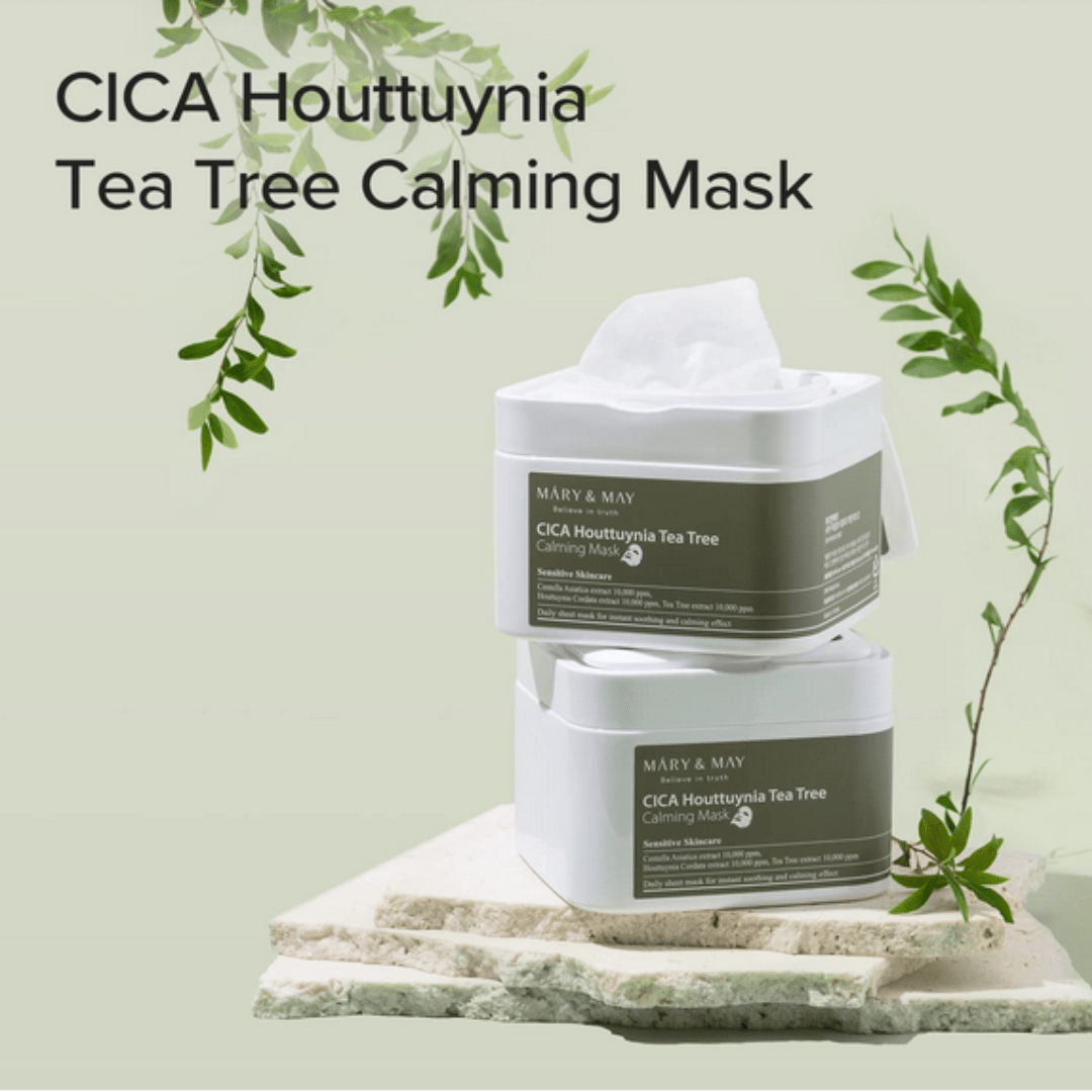 Mary&amp;MayMary &amp; May CICA Houttuynia Tea Tree Calming Mask 30PcsMood ArabiaIherb