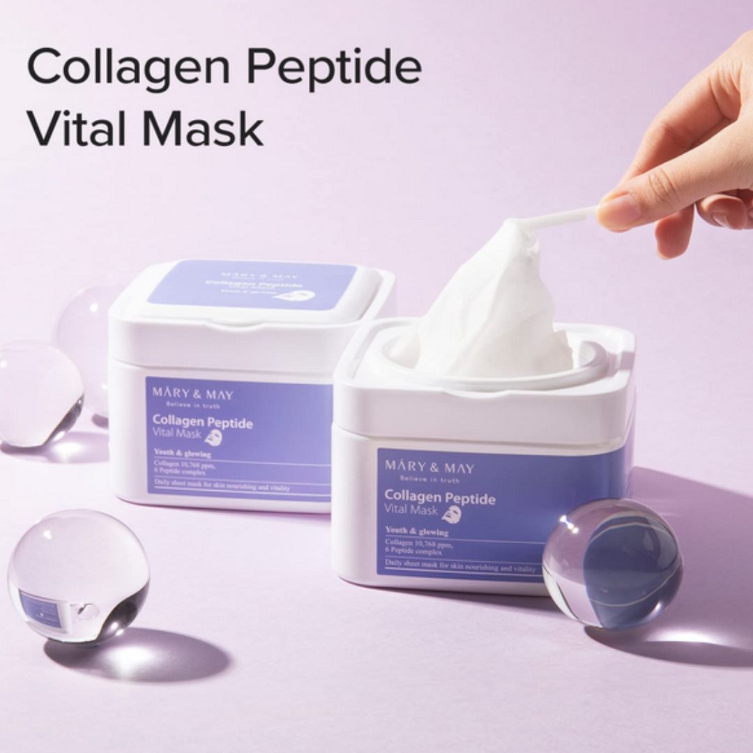 Mary&amp;MayMary &amp; May Collagen Peptide Vital Mask 30PcsMood ArabiaIherb