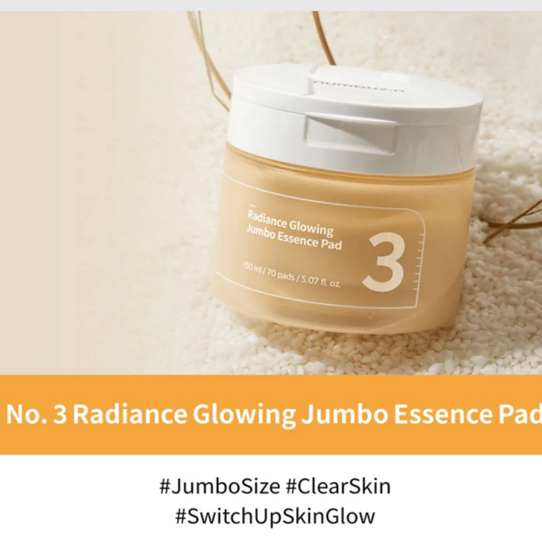 NumbuzinNo.3 Radiance Glowing Jumbo Essence Pad 70 PadsMood Arabia8809652580982