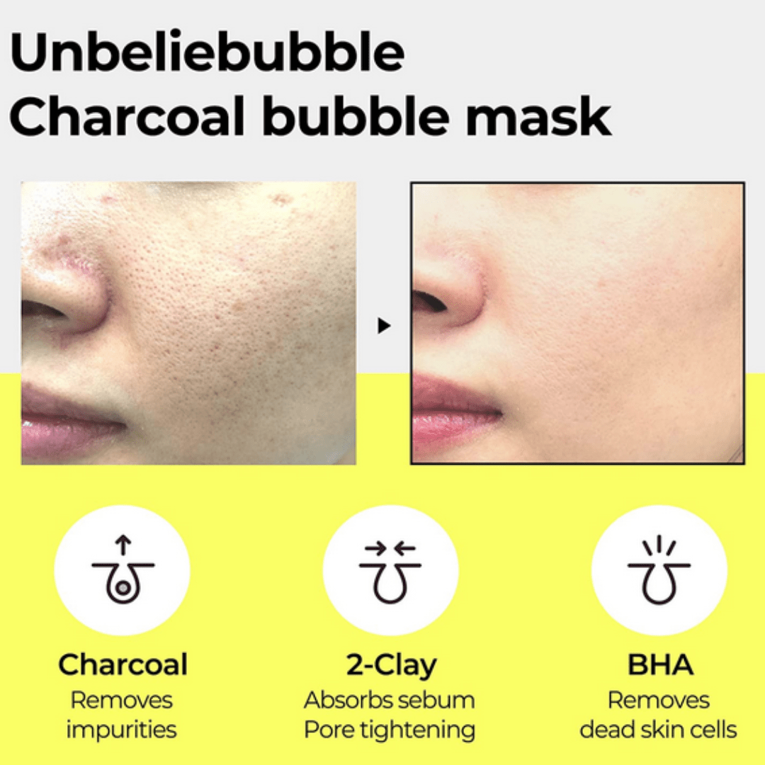 Some by MiCharcoal BHA Pore Clay Bubble Mask 120gMood ArabiaIherb